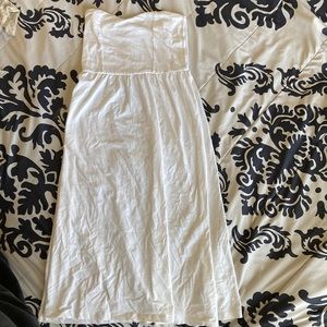 Asos white sleeveless midi dress